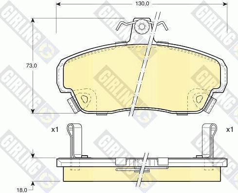 Girling 6110831 - Bremžu uzliku kompl., Disku bremzes www.autospares.lv