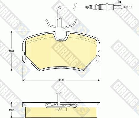 Girling 6110391 - Bremžu uzliku kompl., Disku bremzes autospares.lv