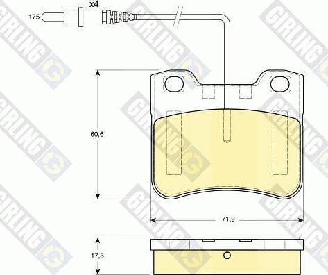 Girling 6110312 - Bremžu uzliku kompl., Disku bremzes www.autospares.lv