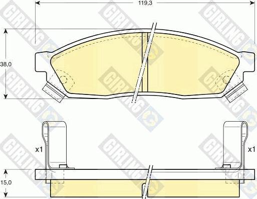 Girling 6110389 - Bremžu uzliku kompl., Disku bremzes www.autospares.lv