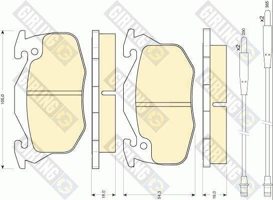 Girling 6110333 - Bremžu uzliku kompl., Disku bremzes www.autospares.lv