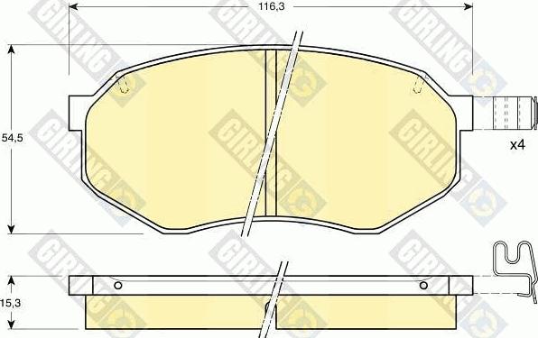 Girling 6110269 - Тормозные колодки, дисковые, комплект www.autospares.lv