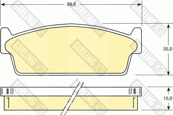 Girling 6110219 - Тормозные колодки, дисковые, комплект www.autospares.lv