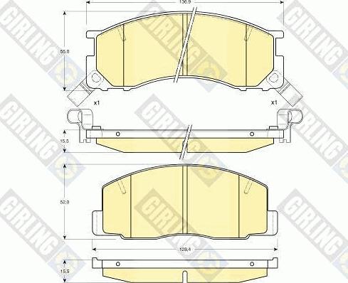 Girling 6111959 - Brake Pad Set, disc brake www.autospares.lv