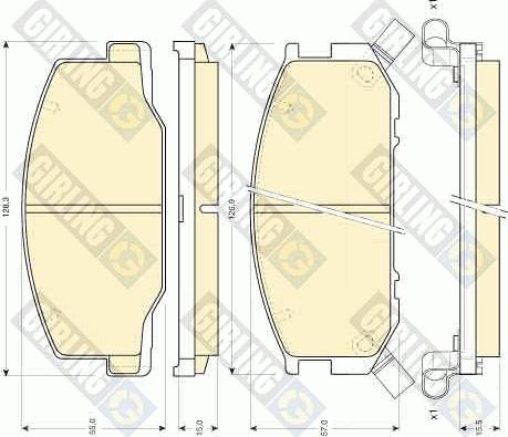 Girling 6111909 - Тормозные колодки, дисковые, комплект www.autospares.lv