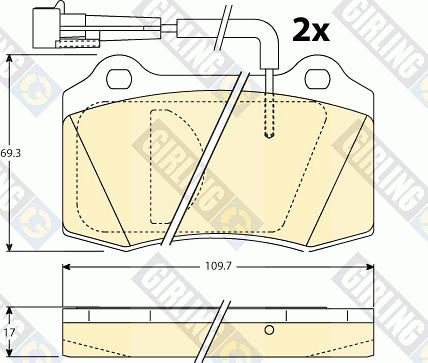 Girling 6111919 - Bremžu uzliku kompl., Disku bremzes autospares.lv