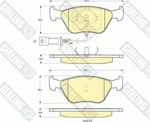 Girling 6111922 - Bremžu uzliku kompl., Disku bremzes www.autospares.lv