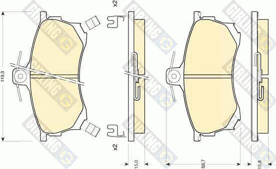 Girling 6111971 - Brake Pad Set, disc brake www.autospares.lv