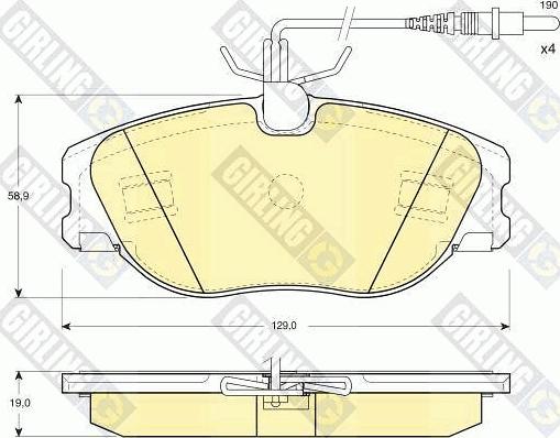 Girling 6111481 - Bremžu uzliku kompl., Disku bremzes www.autospares.lv