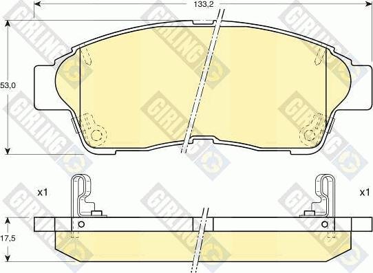 Girling 6111439 - Bremžu uzliku kompl., Disku bremzes www.autospares.lv