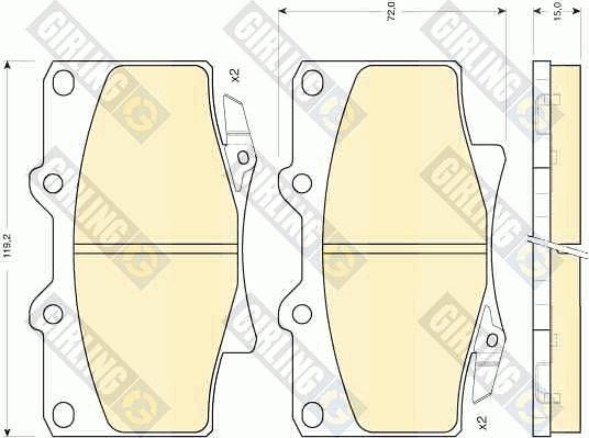 Girling 6111549 - Bremžu uzliku kompl., Disku bremzes autospares.lv