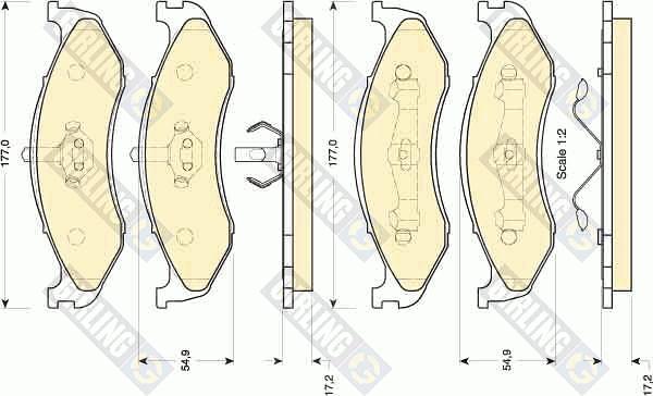 Girling 6111535 - Bremžu uzliku kompl., Disku bremzes www.autospares.lv