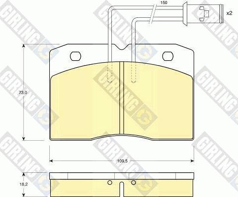 Girling 6111529 - Bremžu uzliku kompl., Disku bremzes autospares.lv