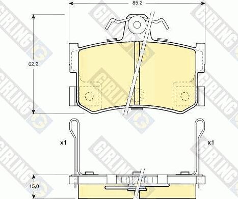 Girling 6111691 - Bremžu uzliku kompl., Disku bremzes www.autospares.lv