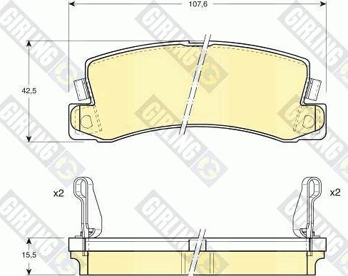 Girling 6111689 - Bremžu uzliku kompl., Disku bremzes autospares.lv