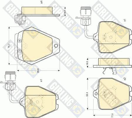 Girling 6111621 - Тормозные колодки, дисковые, комплект www.autospares.lv