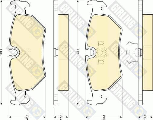 Girling 6111092 - Тормозные колодки, дисковые, комплект www.autospares.lv