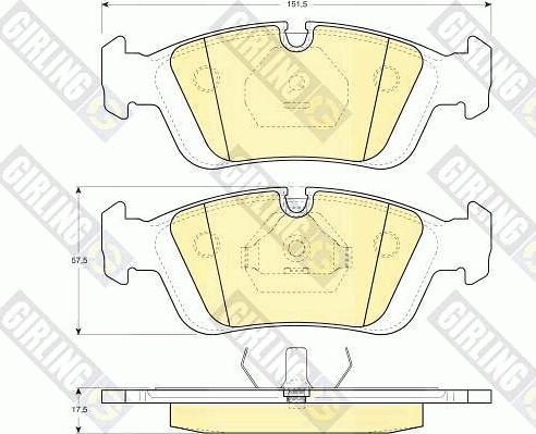 Girling 6111002 - Bremžu uzliku kompl., Disku bremzes www.autospares.lv