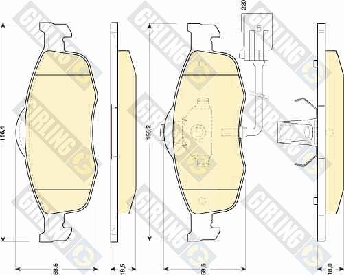 Girling 6111082 - Bremžu uzliku kompl., Disku bremzes autospares.lv