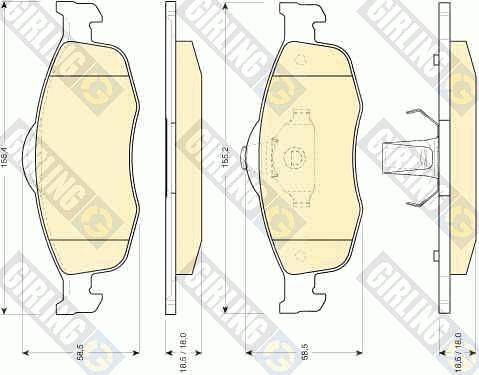 Girling 6111072 - Тормозные колодки, дисковые, комплект www.autospares.lv