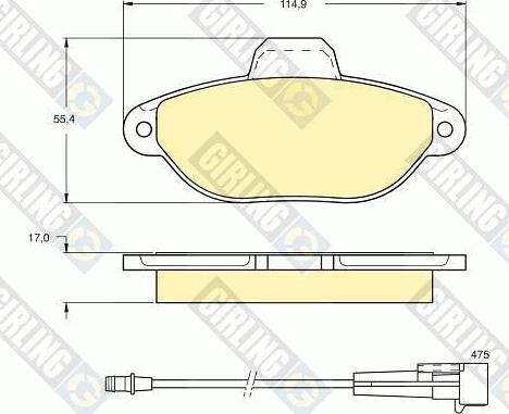 Girling 6111153 - Bremžu uzliku kompl., Disku bremzes autospares.lv