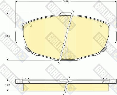 Girling 6111849 - Тормозные колодки, дисковые, комплект www.autospares.lv