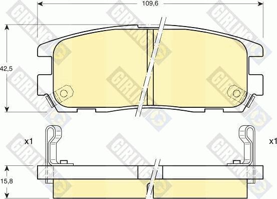 Girling 6111879 - Тормозные колодки, дисковые, комплект www.autospares.lv