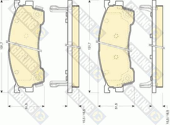 Girling 6111399 - Bremžu uzliku kompl., Disku bremzes www.autospares.lv