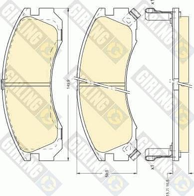 Girling 6111269 - Brake Pad Set, disc brake www.autospares.lv