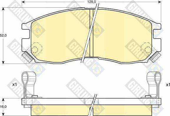 Girling 6111289 - Bremžu uzliku kompl., Disku bremzes www.autospares.lv