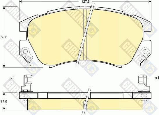 Girling 6111799 - Bremžu uzliku kompl., Disku bremzes www.autospares.lv