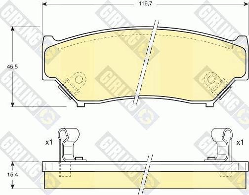 Girling 6111749 - Тормозные колодки, дисковые, комплект www.autospares.lv