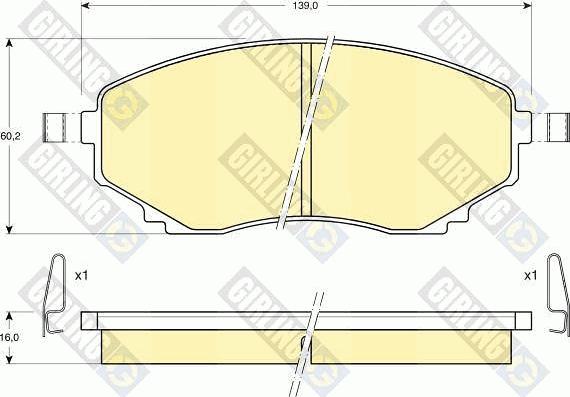 Girling 6111779 - Тормозные колодки, дисковые, комплект www.autospares.lv