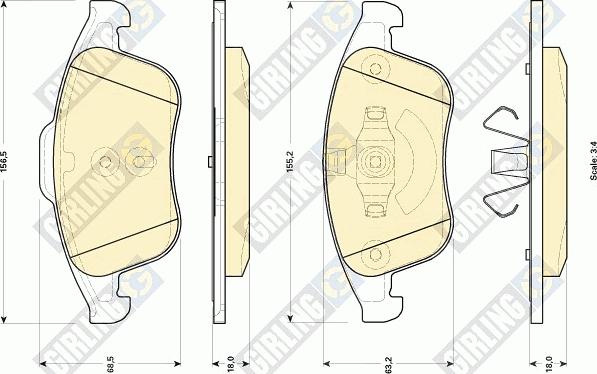 Girling 6118962 - Bremžu uzliku kompl., Disku bremzes autospares.lv