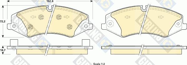 Girling 6118981 - Brake Pad Set, disc brake www.autospares.lv