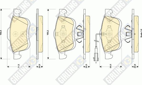 Girling 6118644 - Bremžu uzliku kompl., Disku bremzes www.autospares.lv