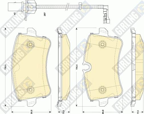 Girling 6118661 - Brake Pad Set, disc brake www.autospares.lv