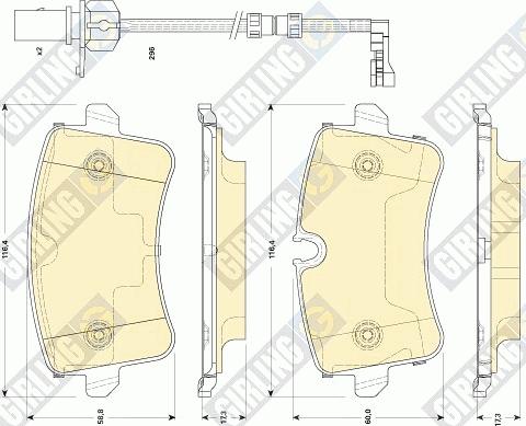 Girling 6118671 - Тормозные колодки, дисковые, комплект www.autospares.lv