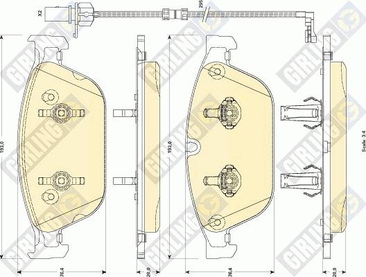 Girling 6118842 - Bremžu uzliku kompl., Disku bremzes www.autospares.lv