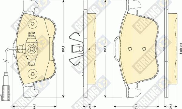 Girling 6118802 - Bremžu uzliku kompl., Disku bremzes www.autospares.lv