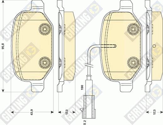 Girling 6118811 - Bremžu uzliku kompl., Disku bremzes autospares.lv