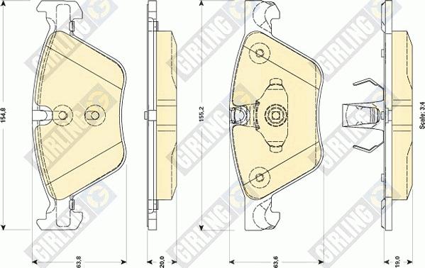 Girling 6118822 - Bremžu uzliku kompl., Disku bremzes autospares.lv