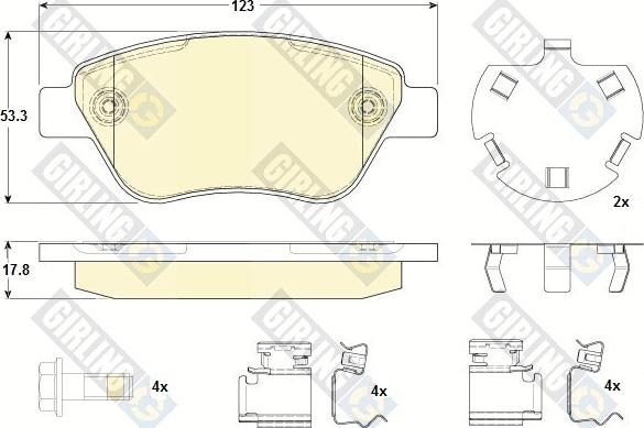 Girling 6118794 - Тормозные колодки, дисковые, комплект www.autospares.lv