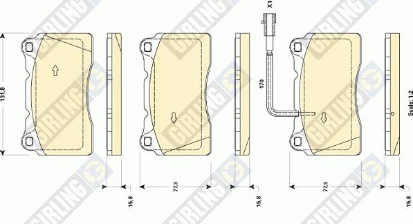 Girling 6118719 - Bremžu uzliku kompl., Disku bremzes www.autospares.lv