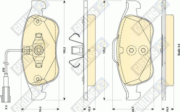 Girling 6118732 - Bremžu uzliku kompl., Disku bremzes autospares.lv