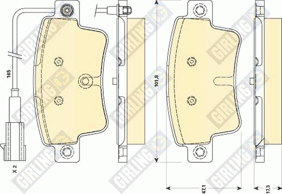 Girling 6118724 - Тормозные колодки, дисковые, комплект www.autospares.lv