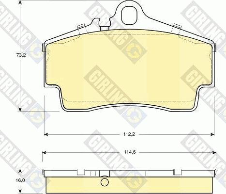 Girling 6113959 - Тормозные колодки, дисковые, комплект www.autospares.lv