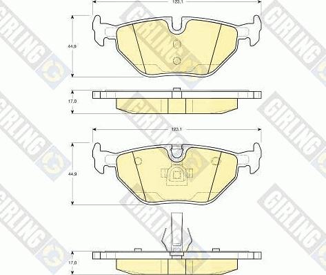 Girling 6113442 - Bremžu uzliku kompl., Disku bremzes www.autospares.lv