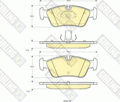 Girling 6113482 - Тормозные колодки, дисковые, комплект www.autospares.lv