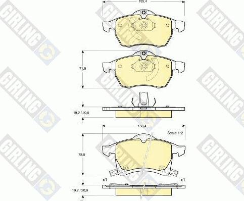 Girling 6113502 - Bremžu uzliku kompl., Disku bremzes autospares.lv